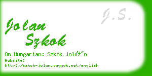 jolan szkok business card